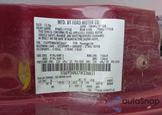 1FAFP34NX7W236651: 42995608