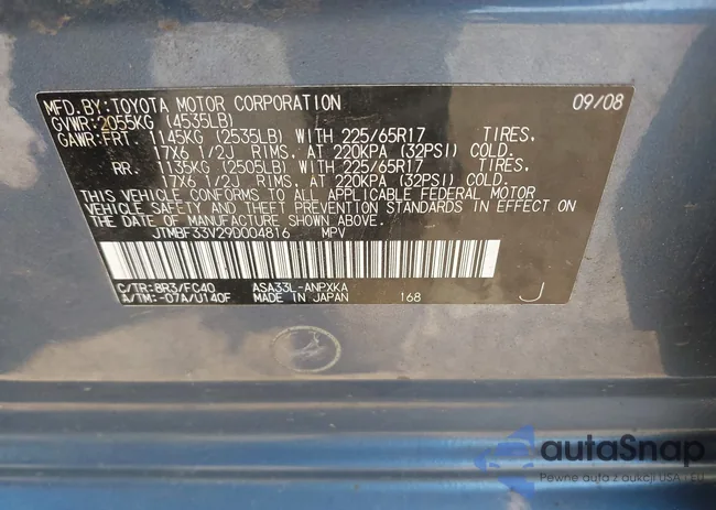 JTMBF33V29D004816: 42995622