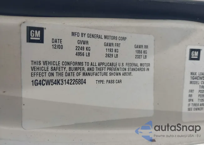 1G4CW54K314226804: 42995690