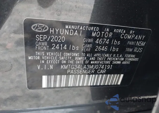 KMTG34LA3MU074191: 42994989