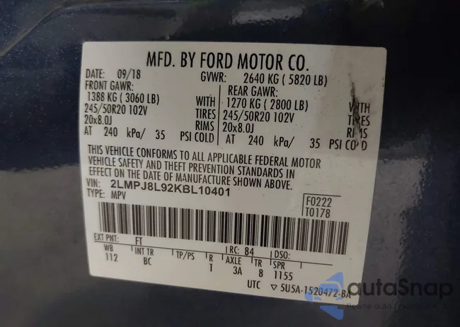 2LMPJ8L92KBL10401: 42995218