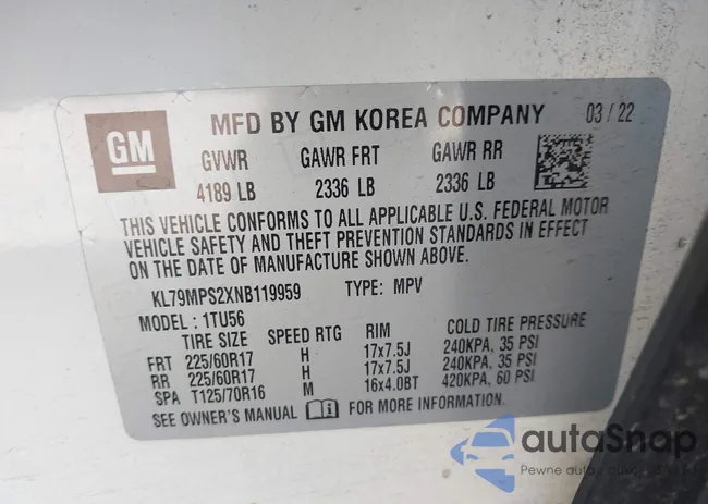 KL79MPS2XNB119959: 42995235