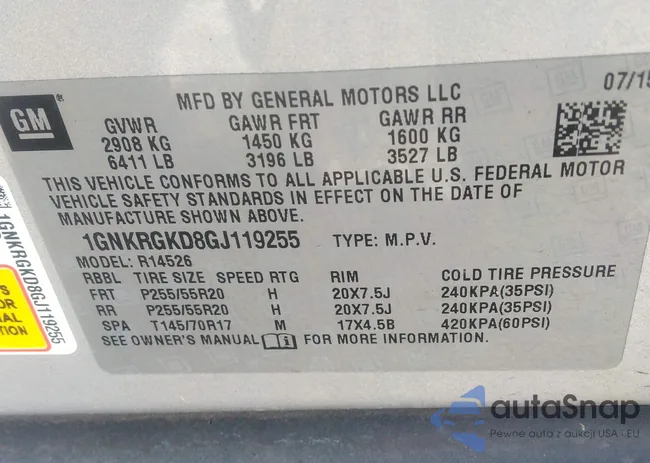 1GNKRGKD8GJ119255: 42996370