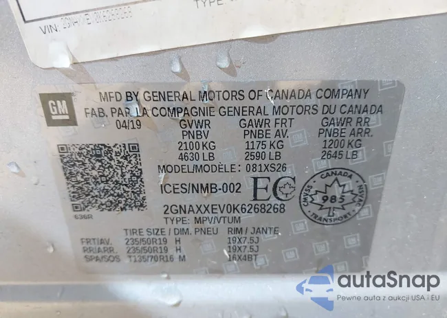 2GNAXXEV0K6268268: 42996411