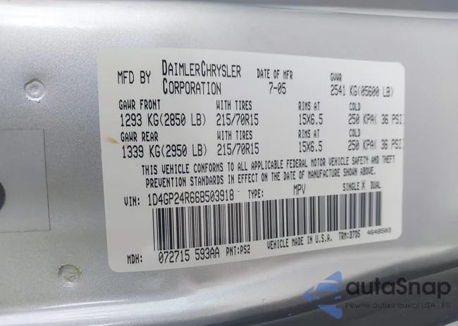 1D4GP24R66B503918: 42996497