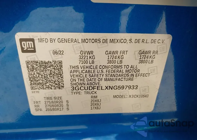 3GCUDFELXNG597933: 42996510