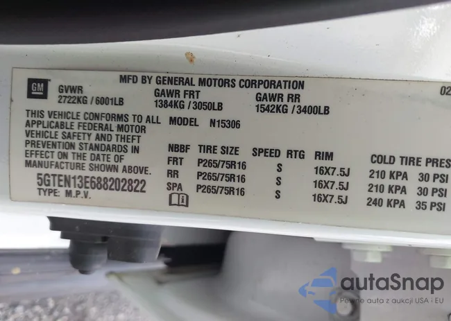 5GTEN13E688202822: 42996551