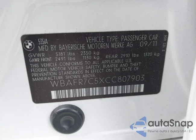 WBAFR7C5XCC807903: 42996594