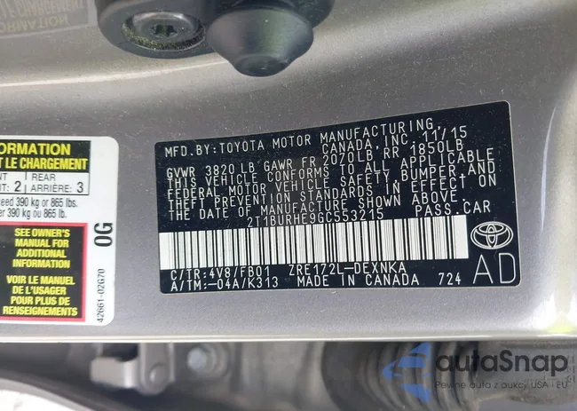 2T1BURHE9GC553215: 42996740