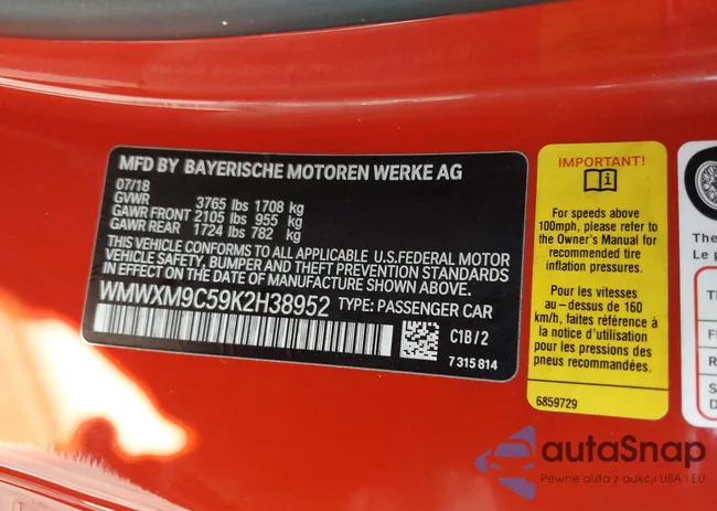 WMWXM9C59K2H38952: 42996764