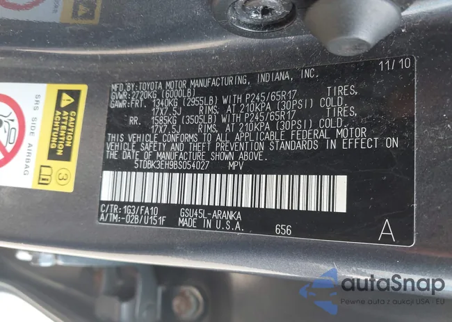 5TDBK3EH9BS054027: 42996083