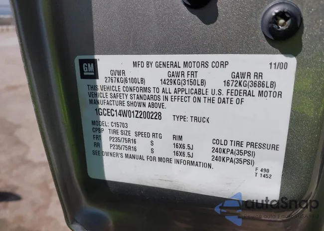 1GCEC14W01Z200228: 42996295