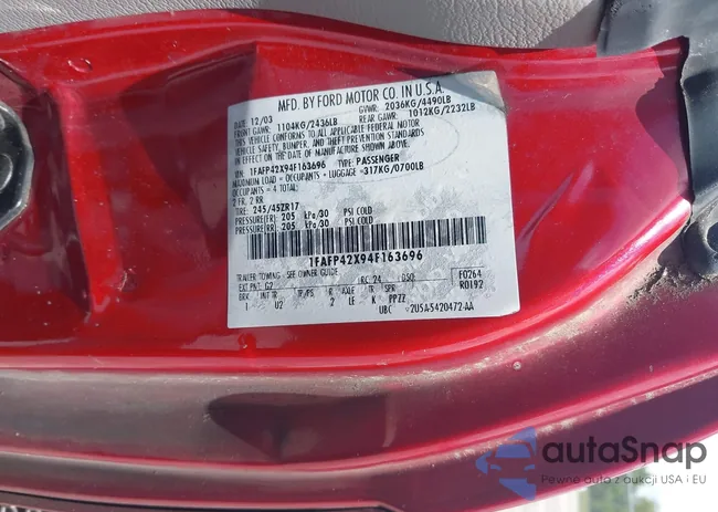 1FAFP42X94F163696: 42997378