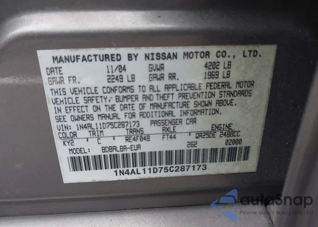 1N4AL11D75C287173: 42997553