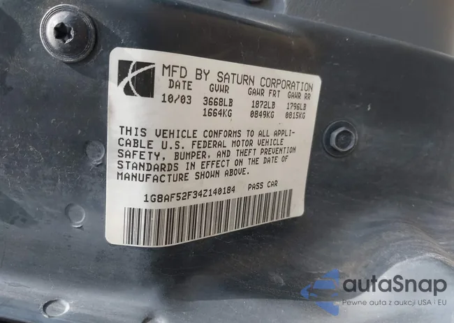 1G8AF52F34Z140184: 42997597