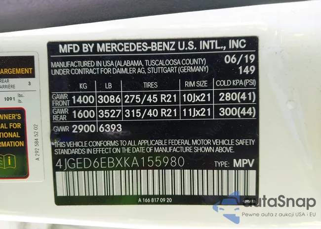 4JGED6EBXKA155980: 42997850