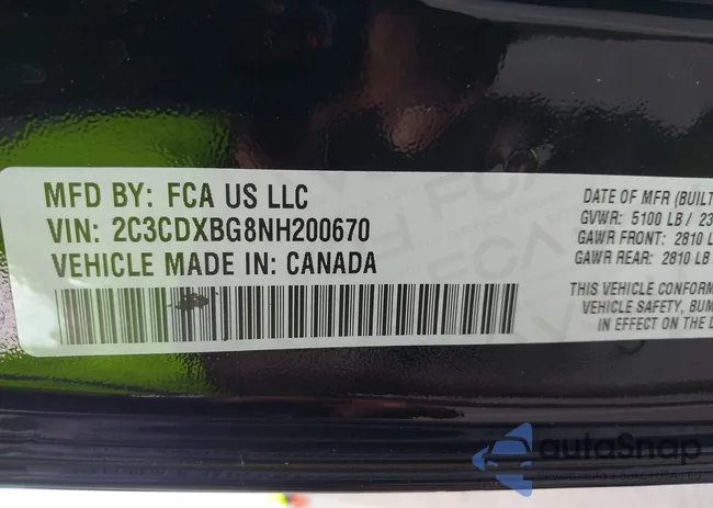 2C3CDXBG8NH200670: 42997920