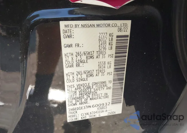 1N6ED1EJ7PN600932: 42996936