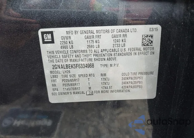 2GNALBEK5F6334968: 42996975