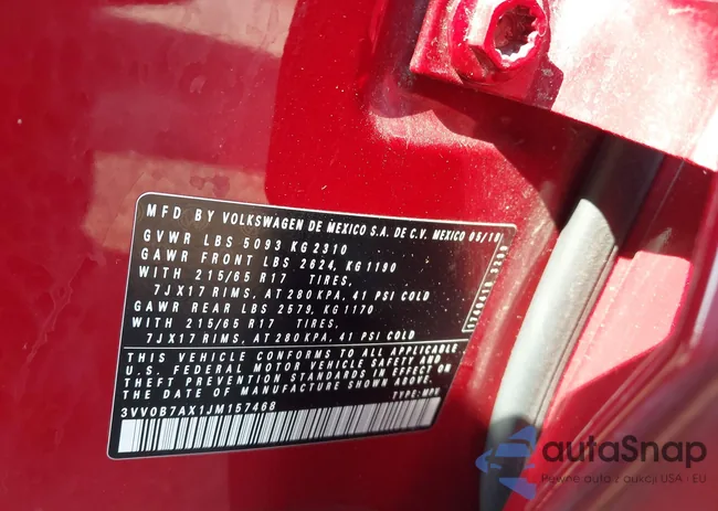 3VV0B7AX1JM157468: 42996999