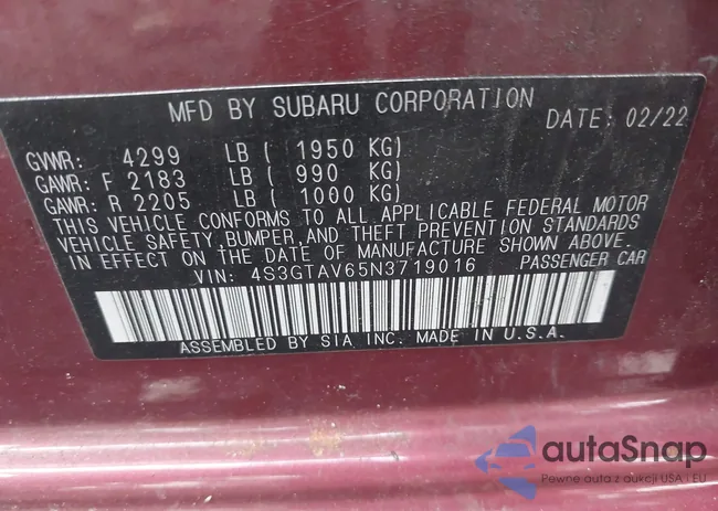 4S3GTAV65N3719016: 42997035