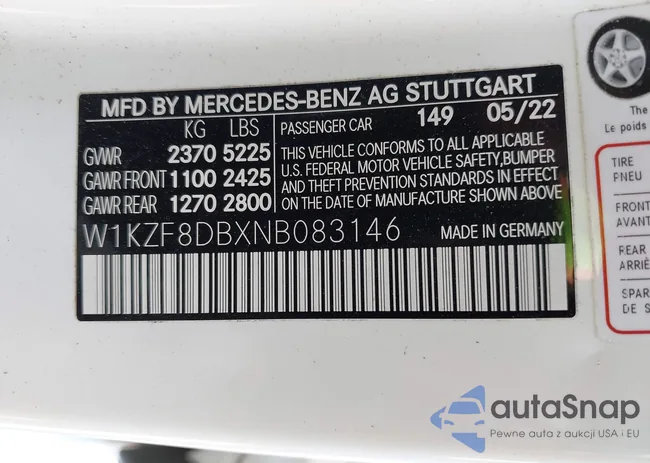 W1KZF8DBXNB083146: 42997122