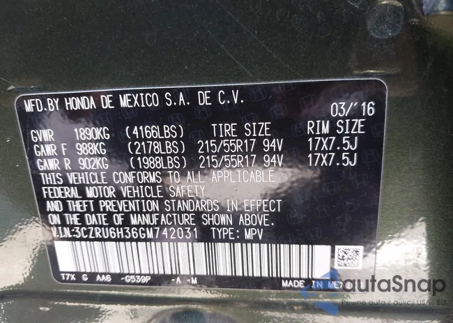 3CZRU6H36GM742031: 42997152