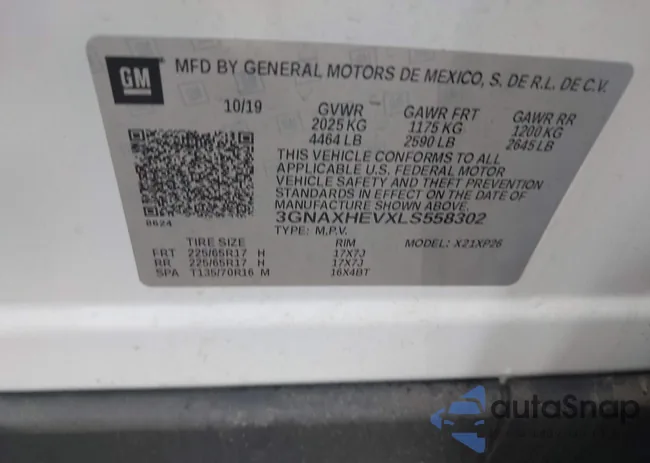 3GNAXHEVXLS558302: 42997286