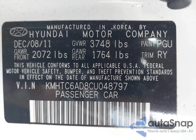 KMHTC6AD8CU048797: 42998706