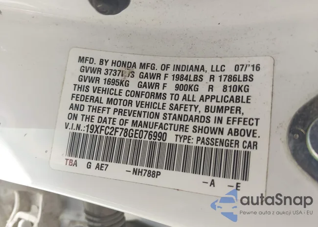 19XFC2F78GE076990: 42998720