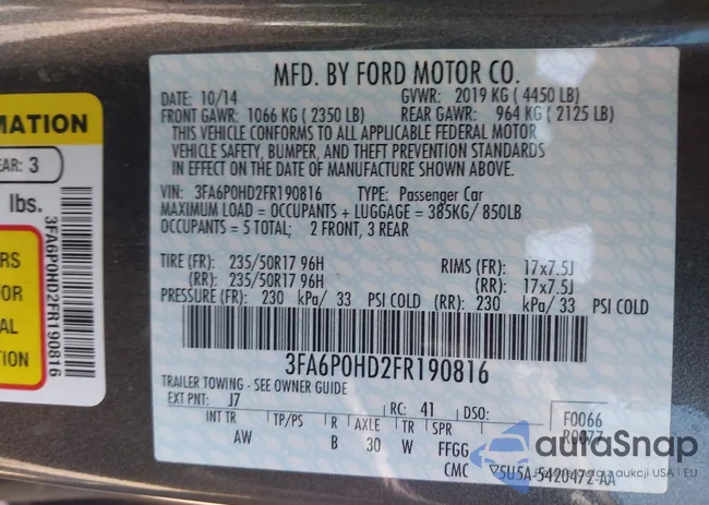 3FA6P0HD2FR190816: 42998034