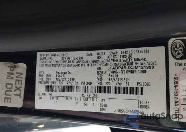 3FADP4BJXJM121990: 42998176