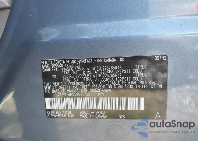 2T3BF4DV2CW220132: 42998233