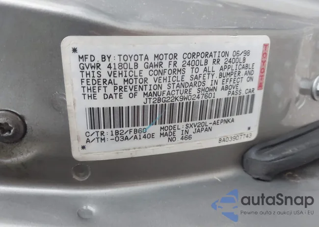 JT2BV22K9W0247601: 42999335