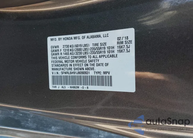 5FNRL6H91JB090931: 42999355