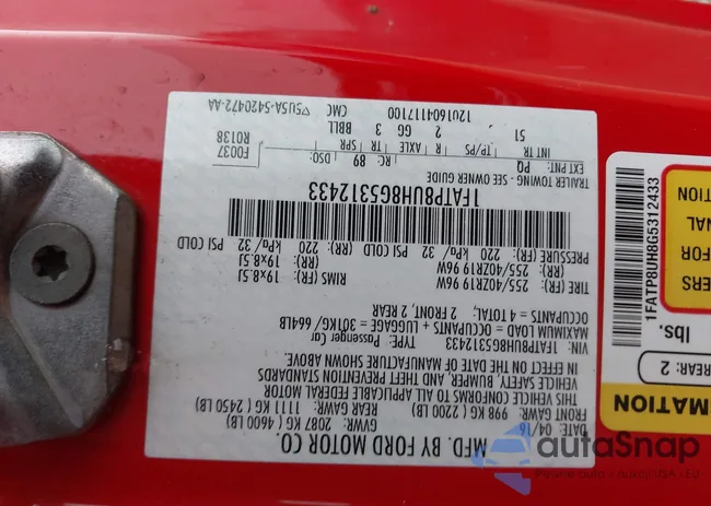 1FATP8UH8G5312433: 42999402