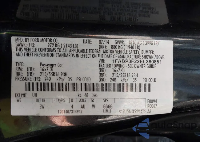 1FADP3F22EL380851: 42999404