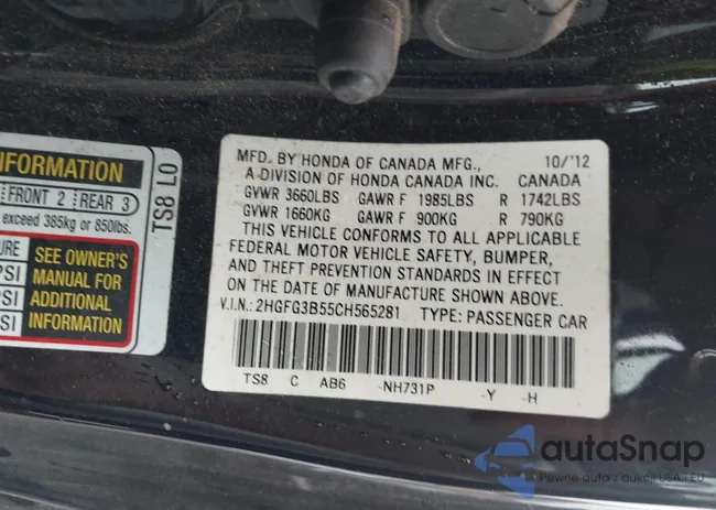 2HGFG3B55CH565281: 42999414