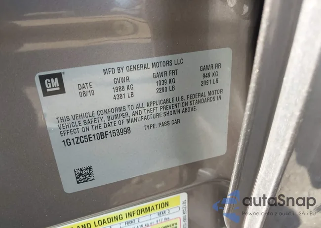 1G1ZC5E10BF153998: 42999520