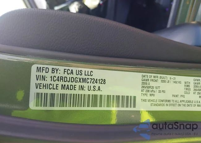 1C4RDJDGXMC724128: 42999567