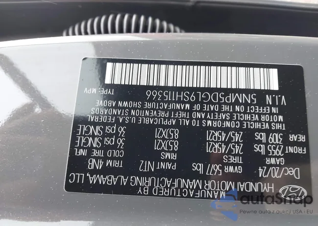 5NMP5DGL9SH115366: 42999587