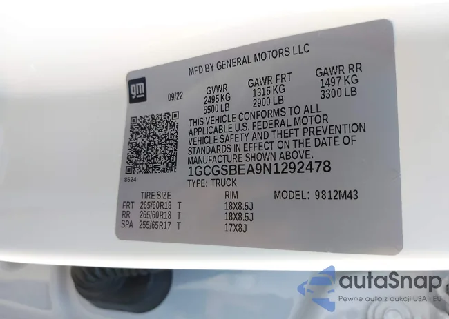 1GCGSBEA9N1292478: 42999652