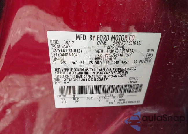 2FMDK3J91DBB22537: 42999653