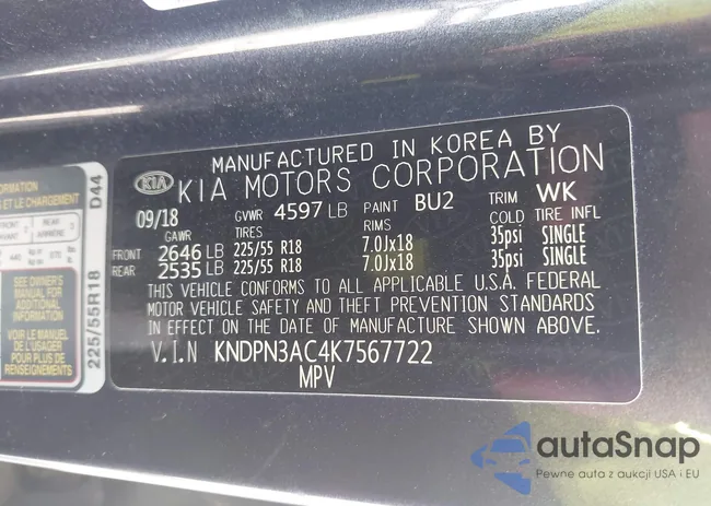 KNDPN3AC4K7567722: 42999719