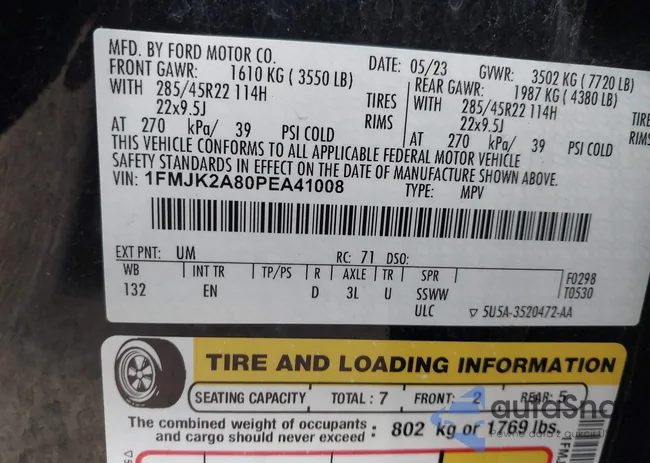 1FMJK2A80PEA41008: 42999757