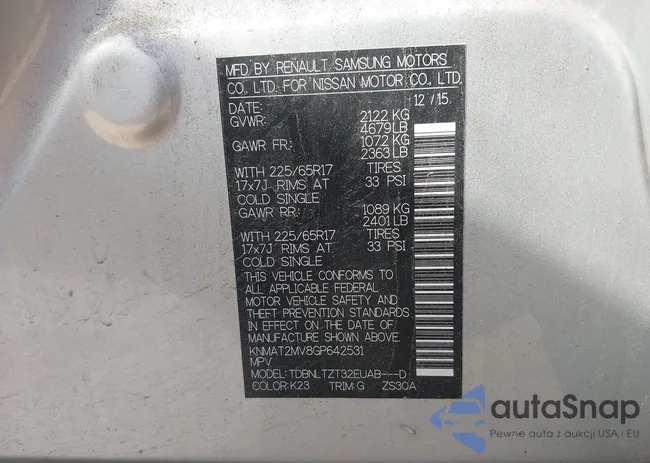 KNMAT2MV8GP642531: 42998937