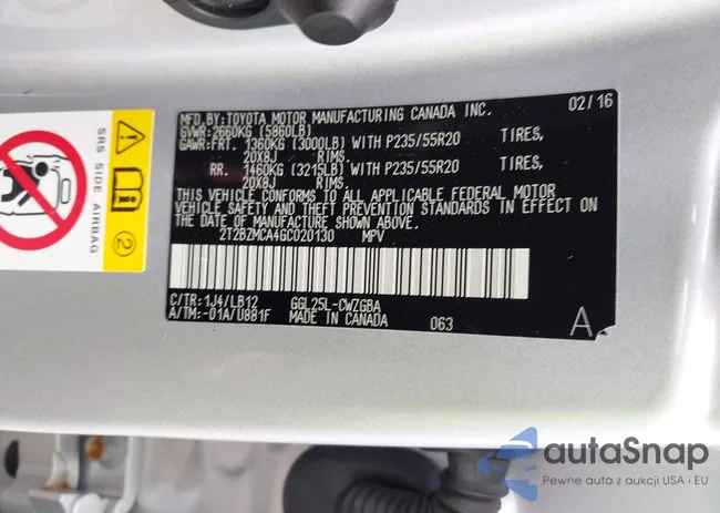 2T2BZMCA4GC010130: 42998994