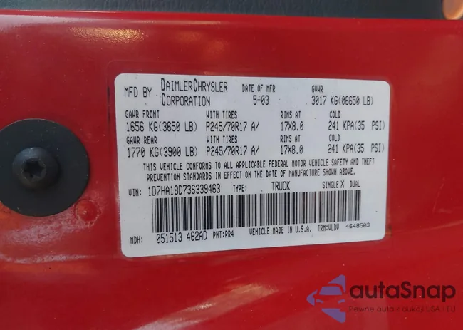 1D7HA18D73S339463: 42999031