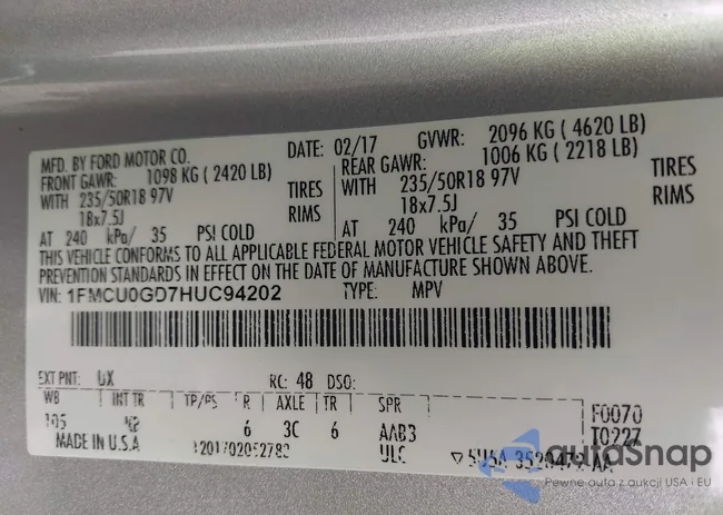 1FMCU0GD7HUC94202: 42999156