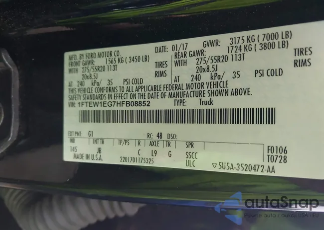 1FTEW1EG7HFB08852: 43000356